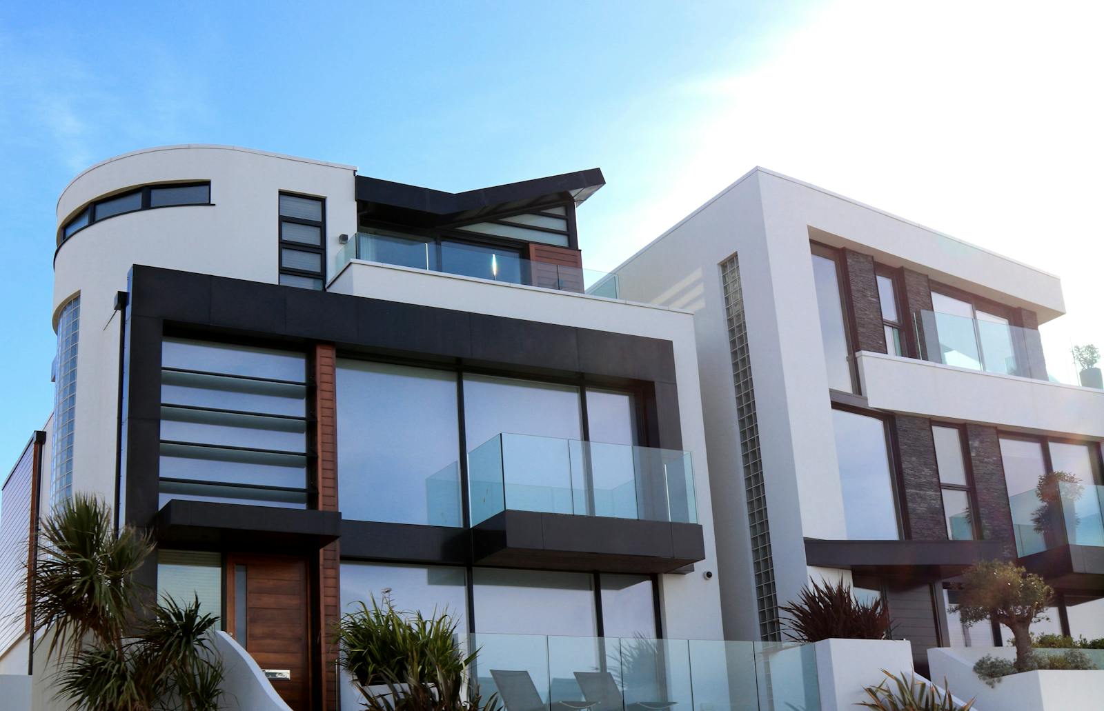 A modern hillside home with clean lines